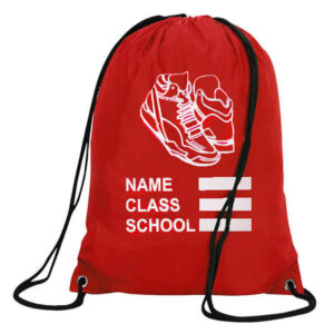 Red PE Bag With Drawstring