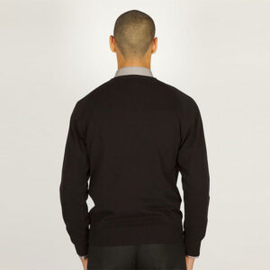 Boys Black V-Neck Knitted Jumper